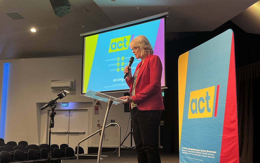 Christchurch City Council candidate Victoria Henstock talks on the housing density issue during the meeting.
