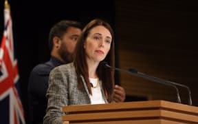Prime Minister Jacinda Ardern at a post-Cabinet briefing.