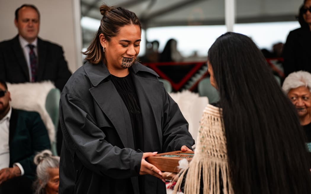 Pounamu gifted to Nga wai hono i te po during her first official visit to Te Wai Pounamu.