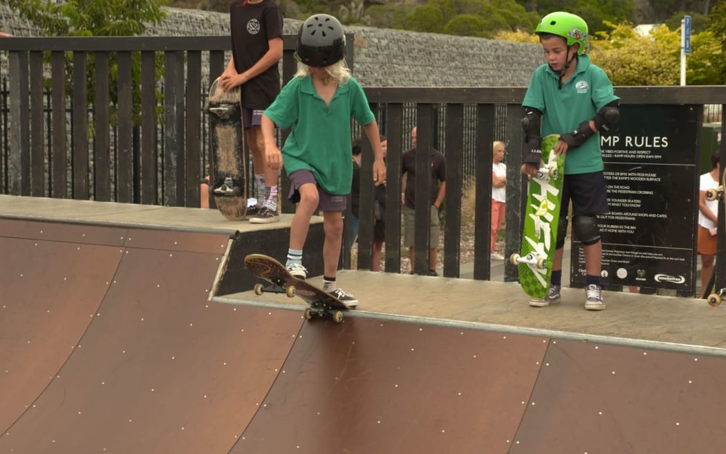 A temporary skate park in Sumner.