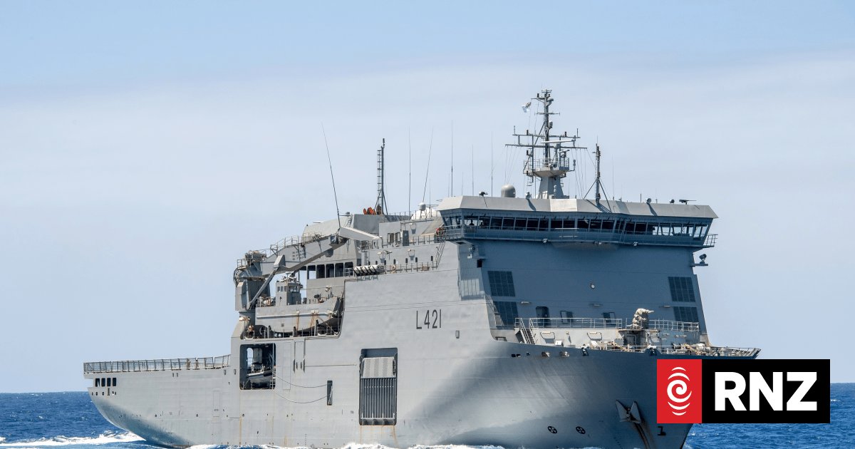 Navy vessel Canterbury stops in Tokelau to mark centenary