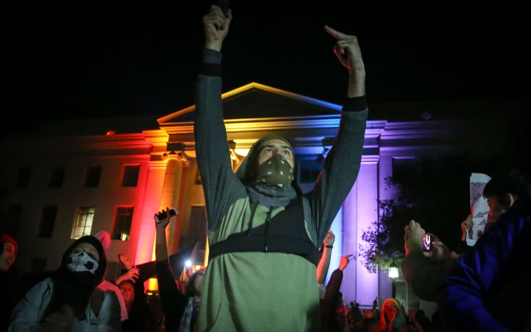 Protesters at UC Berkeley.