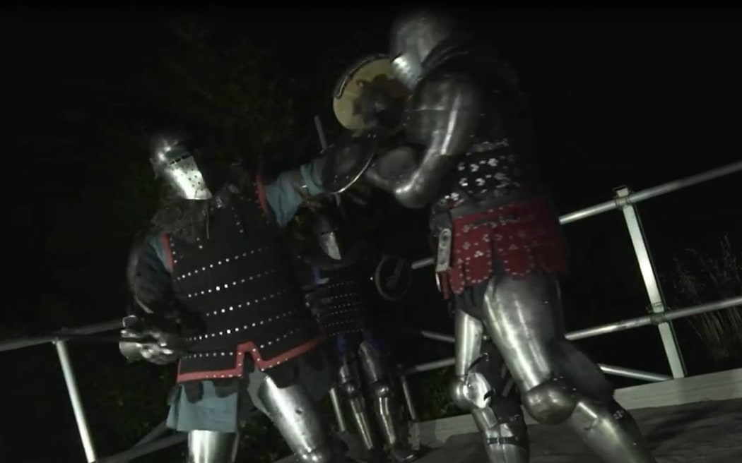 Knights of Dreadnoughts Medieval Combat engage in buhurt battle.