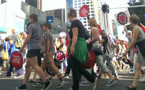 Hundreds of people took part in the march.
