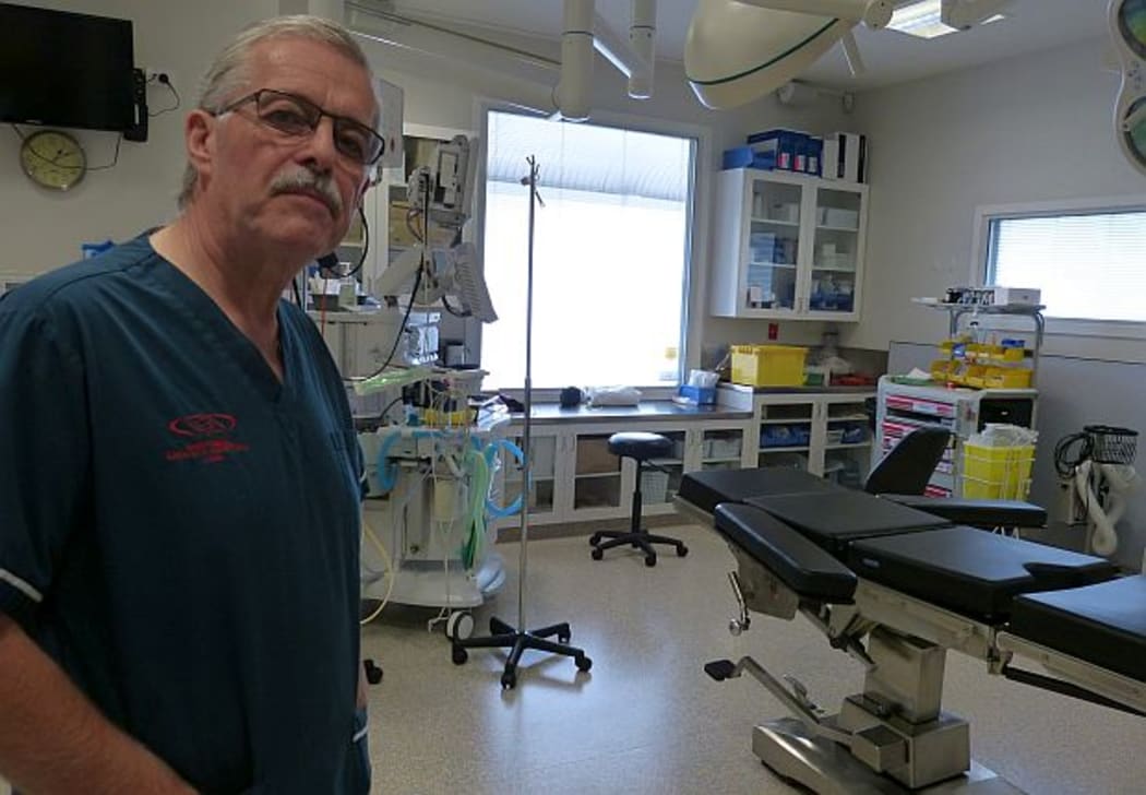 Christchurch surgeon, Philip Bagshaw, in an operating theatre at the city's charity hospital.