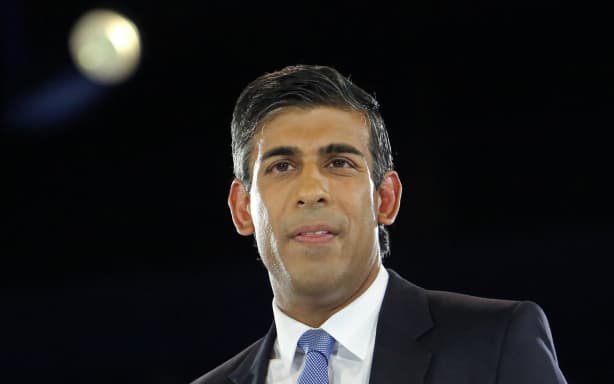 Rishi Sunak, Britain’s former Chancellor of the Exchequer and a contender to become the country’s next Prime Minister and leader of the Conservative party, answers questions as he takes part in the final Conservative Party Hustings event at Wembley Arena, in London, on August 31, 2022.