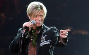 David Bowie at a concert in Hamburg, Germany, 16 October 2003.