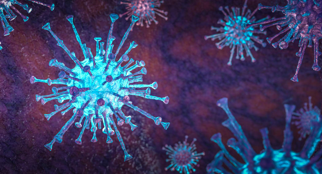 coronavirus concept. Generic respiratory virus, concept of infection and prevention, health. 3d render.