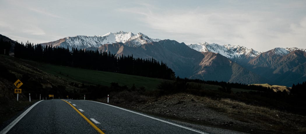 The Haast Pass road.