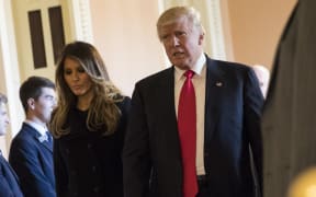 Donald and Melania Trump after meeting Barack and Michelle Obama at The White House.