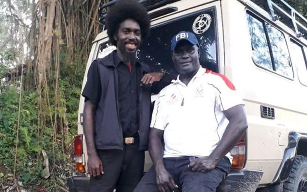Gerald Turumanu with Me'ekamui Defence Force Commander, General Moses Pipiro.