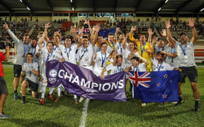New Zealand celebrate winning the OFC U19 Championship.