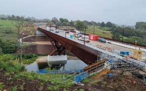 Peacocke bridge under construction in Hamilton