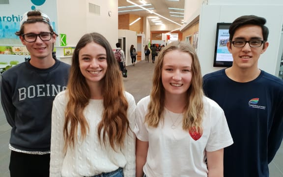 Angus Lynch, Jennifer Berry, Molly Scott, Jalen Wilson at Hobsonville Point Secondary School