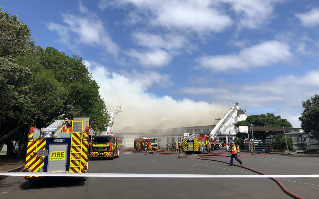 The fire at the Auckland Normal Intermediate school.