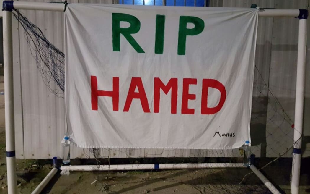 A sign made for the vigil.