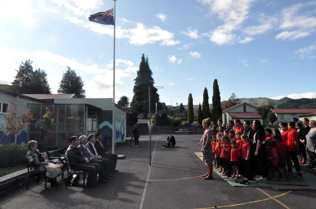 A powhiri, or welcome, was held for ministry officials.