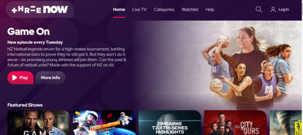 Screenshot of ThreeNow.