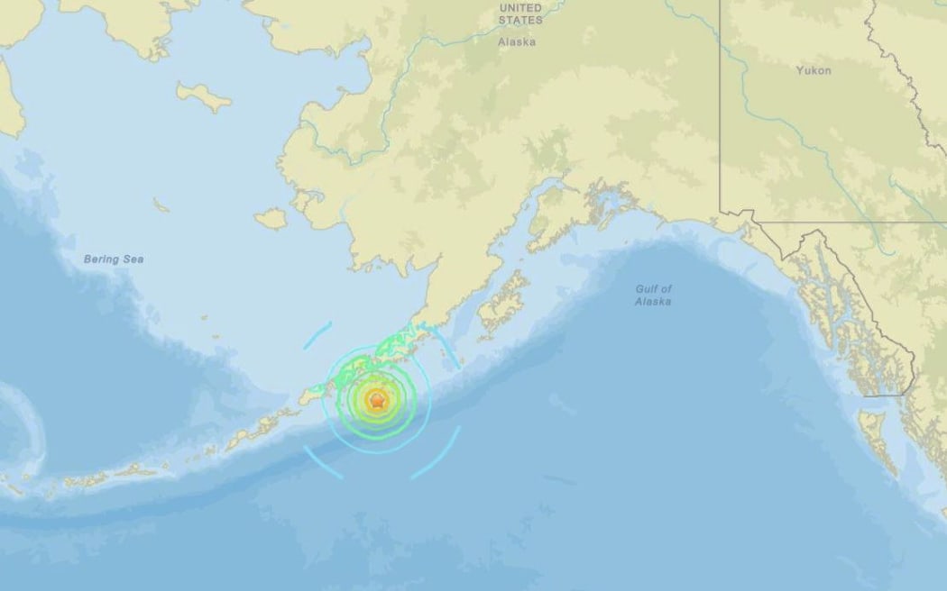 A strong quake struck Alaska, centred