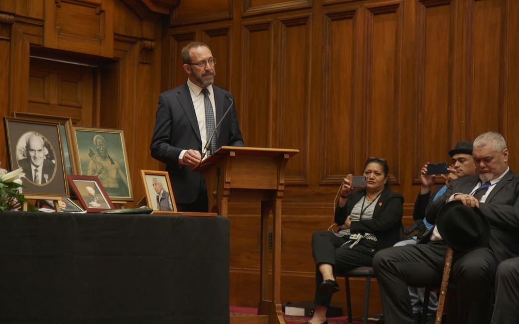 Treaty Negotiations Minister Andrew Little at the Pare Hauraki Collective Settlement signing.