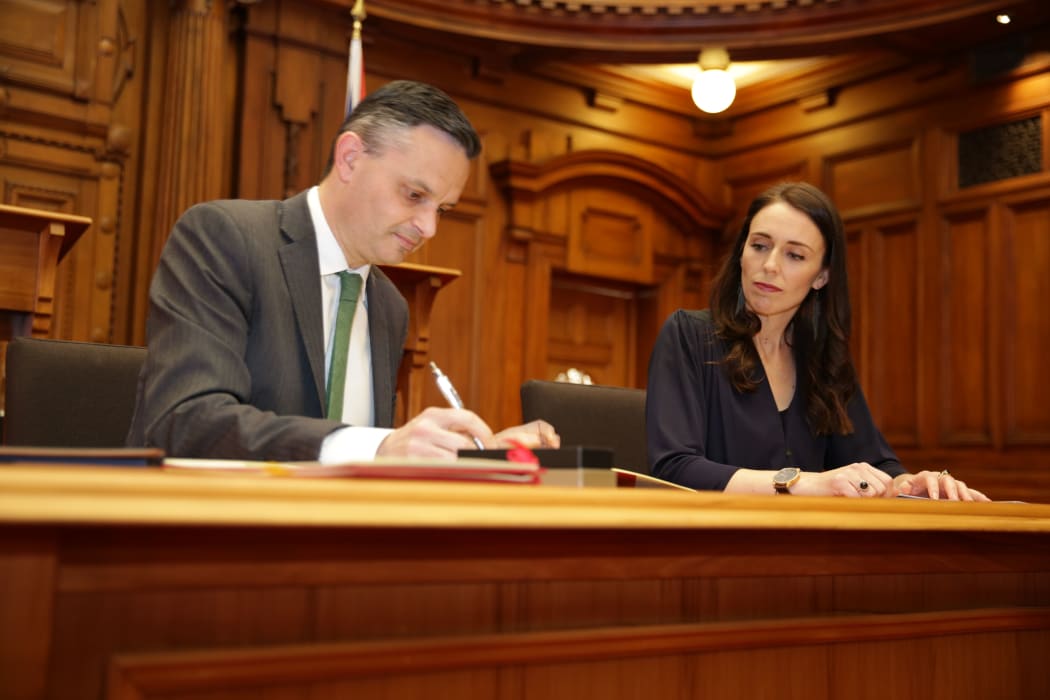 Jacinda Ardern and James Shaw have signed a confidence and supply agreement.
