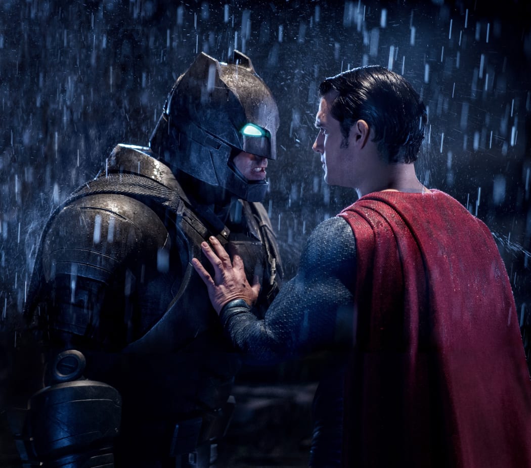 Batman (Ben Affleck) shares a moment with Superman (Henry Cavill) in Zack Snyder’s Batman v Superman: Dawn of Justice