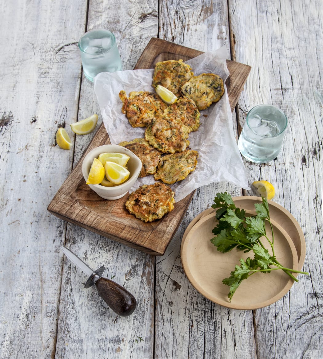 Oyster and carrot fritters