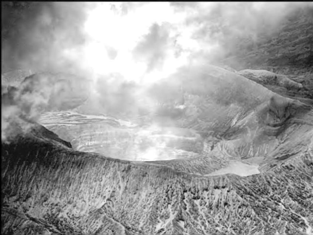 NZDF infrared footage of Monaro volcano. The brightest parts of the image are the hottest points.