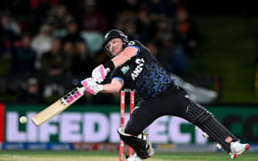 Tim Seifert bats for the Black Caps against England in the second T20 cricket international at Hagley Oval, Christchurch, 20th October, 2025. © Copyright photo: John Davidson / www.photosport.nz