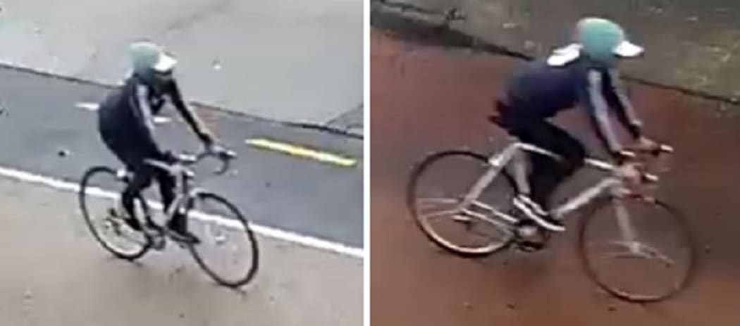 A police CCTV image of the Grey Lynn cyclist who suffered serious injuries on 4 May 2023.