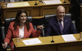Leader of the National Party Christopher Luxon  and deputy leader Nicola Willis