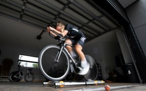 New Zealand track and road cyclist Rushlee Buchanan trains at her Cambridge home.