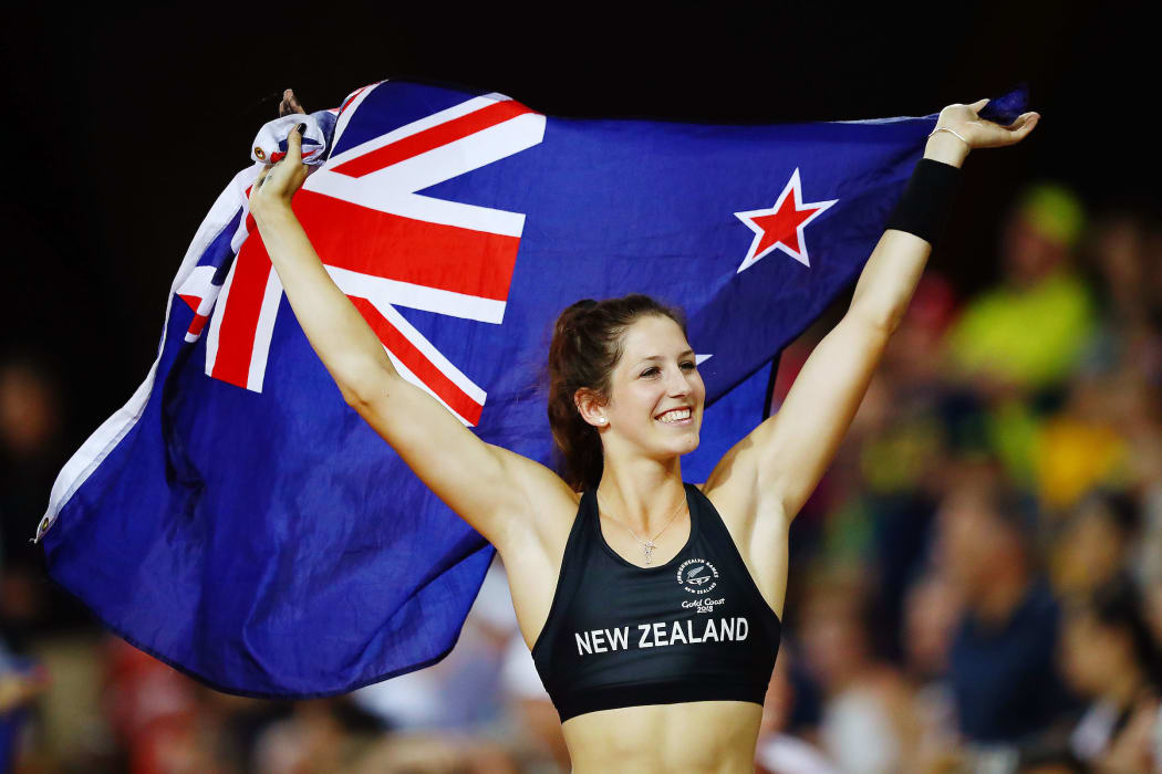 Eliza McCartney of New Zealand wins silver at the Women's Pole Vault Final.