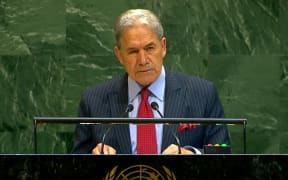 Foreign Affairs Minister Winston Peters makes a speech at the United Nations General Assembly.