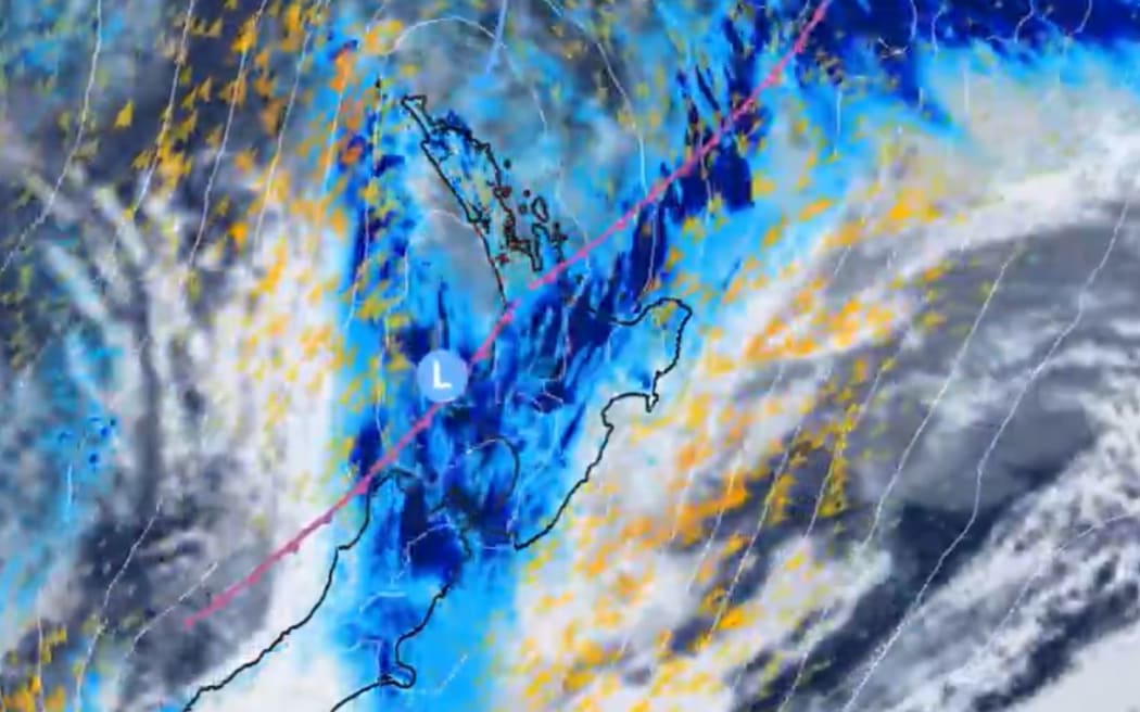 The MetService rain map for 2pm on Friday.
