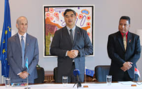 From Left, Sheldon Yett, Sujiro Seam and David Teaabo.