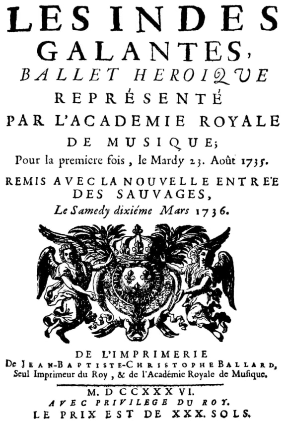 Les Indes Galantes title page