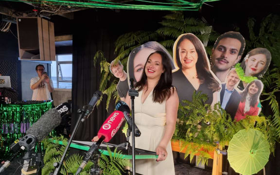 New Wellington mayor Tory Whanau speaks after winning the mayoral race.