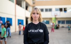 Tess Ingram, UNICEF Communication Specialist.
More than 500 children are taking shelter in one of the public schools in Beirut. Today they were having sports’ activities to provide them with psychosocial support during these difficult times. Before the activities started, children didn’t want to approach the coaches but after few minutes, they started gathering in the middle of the playground and calling their friends to join.
Photo taken on Thursday, 03 October 2024, in a shelter in Beirut.
Photo credit: Fouad Choufany