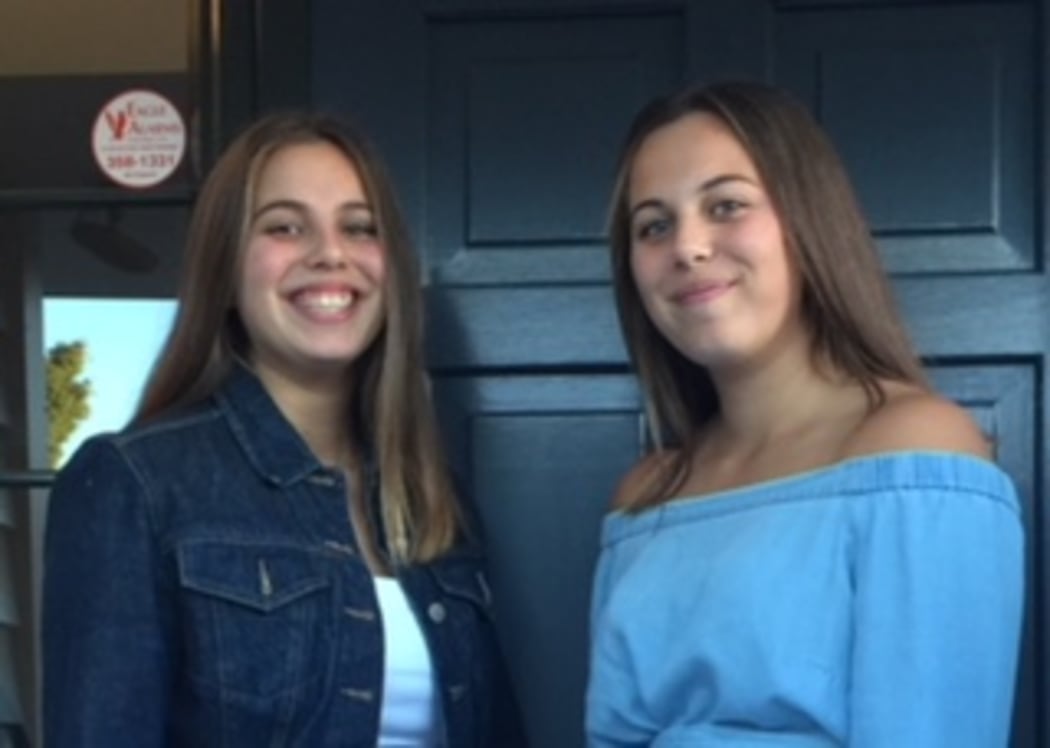 Olivia Alberta with her twin Anastasia.