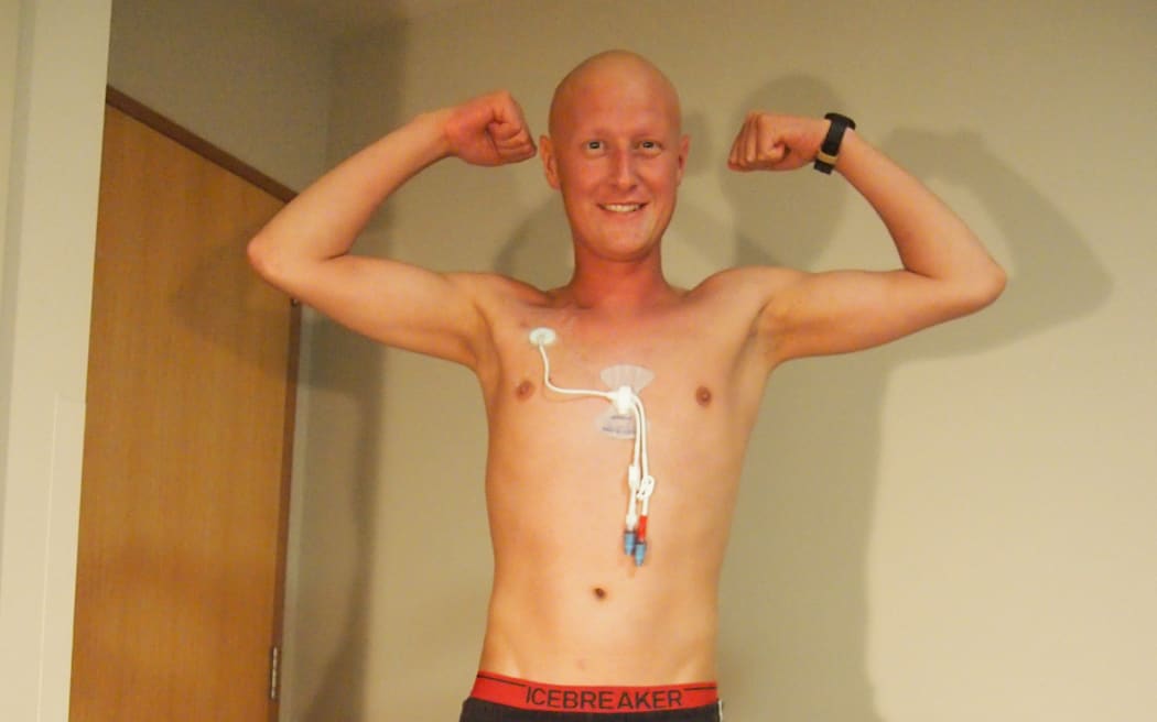 Josh Komen during his cancer treatment.