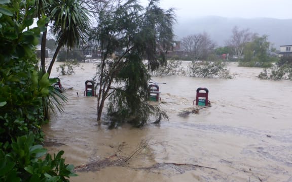 Maitai River has broken its banks flooding central Nelson.