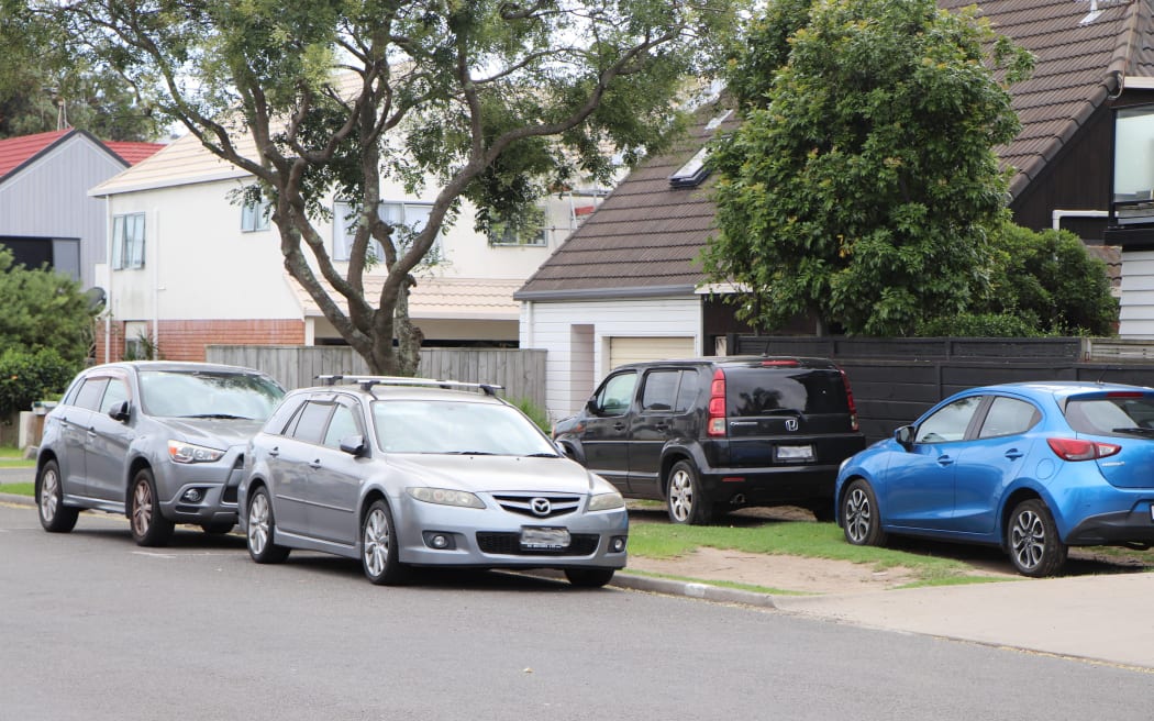 Berm parking on Miro Street.