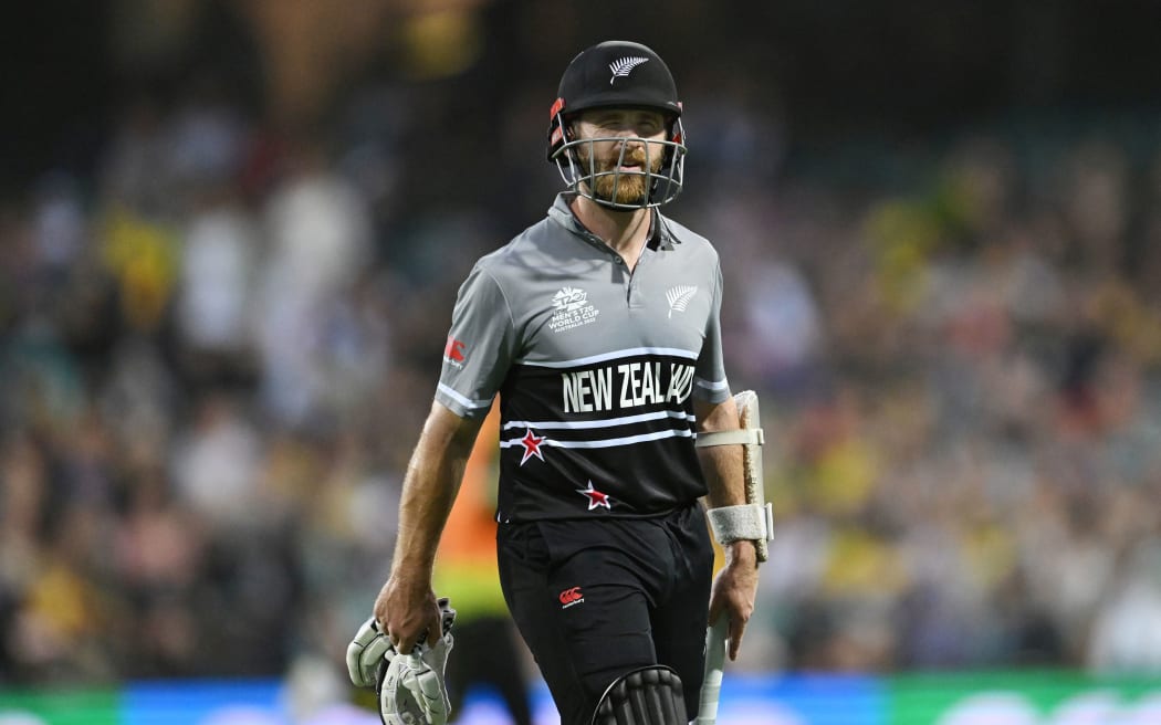 Black Caps skipper Kane Williamson walks from the field after being dismissed.
