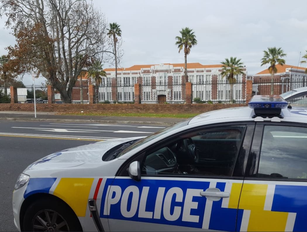 Police outside King's College.