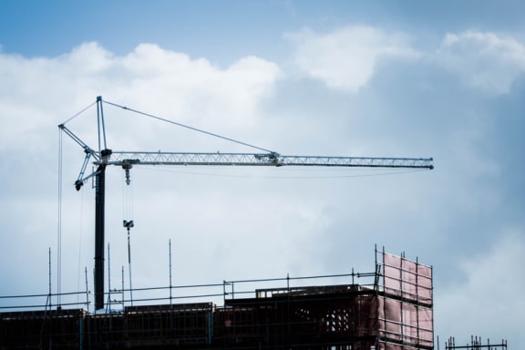 Crane atop some construction in the Auckland suburb of Mt Eden