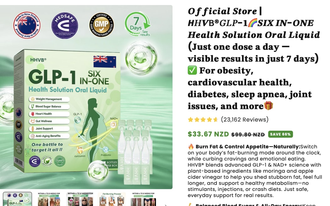 Products being advertised claim, falsely, they are approved by NZ authorities.