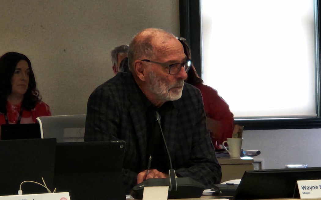 Auckland mayor Wayne Brown at a council meeting.