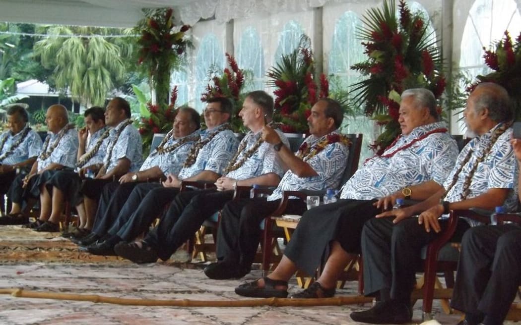 Leaders at the opening of the Pacific Islands Forum in Samoa.