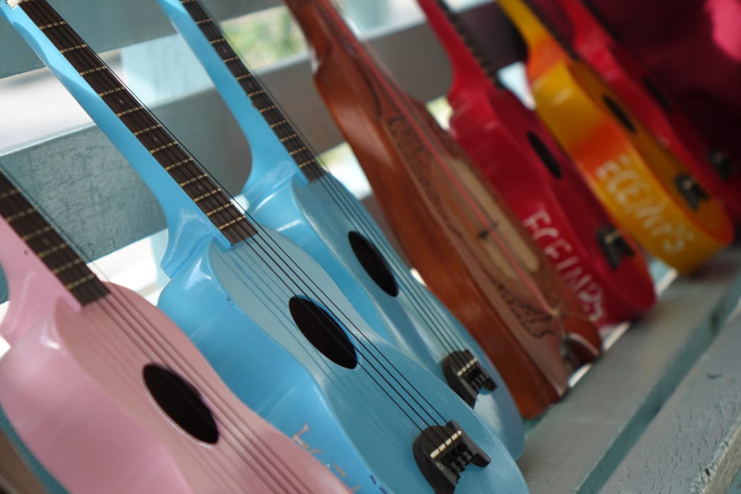 Ukuleles ready for music-making on Niue